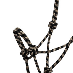 Capo cavezza in corda Pool’s annodato con lunghina Beige / nero