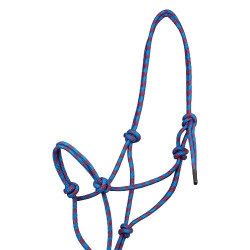 Capo cavezza in corda Pool’s annodato con lunghina Azzurro chiaro / rosso Blu