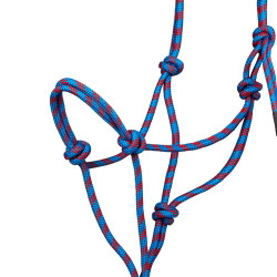 Capo cavezza in corda Pool’s annodato con lunghina Azzurro chiaro / rosso Blu