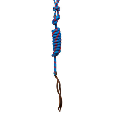 Capo cavezza in corda Pool’s annodato con lunghina Azzurro chiaro / rosso Blu