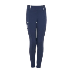 Leggings da ragazza Equestro x FISE full grip taglio slim Blazer marine Blu marino