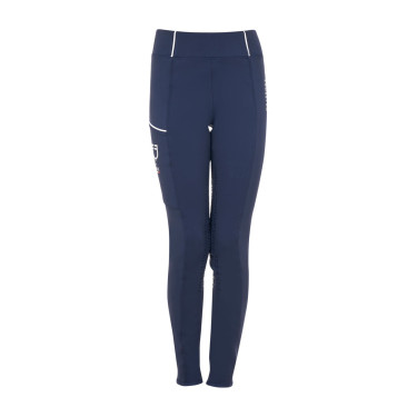 Leggings da ragazza Equestro x FISE full grip taglio slim Blazer marine Blu marino