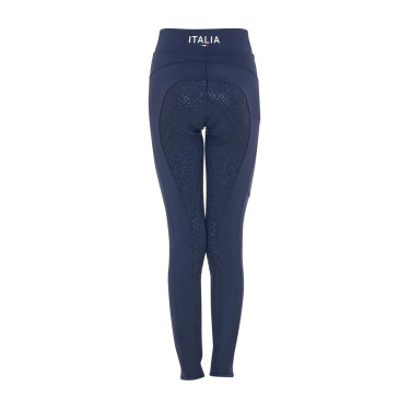 Leggings da ragazza Equestro x FISE full grip taglio slim Blazer marine Blu marino