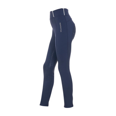 Leggings da ragazza Equestro x FISE full grip taglio slim Blazer marine Blu marino