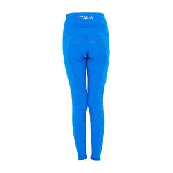 Leggings da ragazza Equestro x FISE full grip taglio slim Blu di Savoia