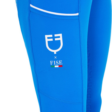 Leggings da ragazza Equestro x FISE full grip taglio slim Blu di Savoia