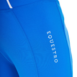 Leggings da ragazza Equestro x FISE full grip taglio slim Blu di Savoia