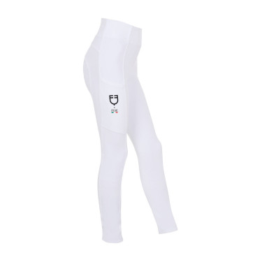 Leggings da ragazza Equestro x FISE full grip taglio slim Bianco Leggings da ragazza Equestro x FISE full grip taglio slim Bianco