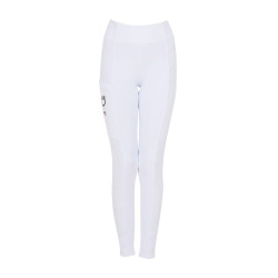 Leggings da ragazza Equestro x FISE full grip taglio slim Bianco Leggings da ragazza Equestro x FISE full grip taglio slim Bianco