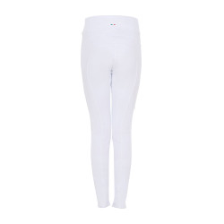 Leggings da ragazza Equestro x FISE full grip taglio slim Bianco Leggings da ragazza Equestro x FISE full grip taglio slim Bianco