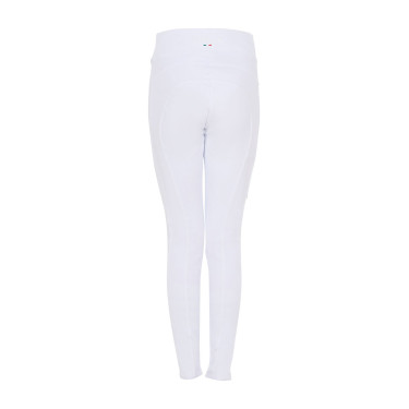 Leggings da ragazza Equestro x FISE full grip taglio slim Bianco Leggings da ragazza Equestro x FISE full grip taglio slim Bianco
