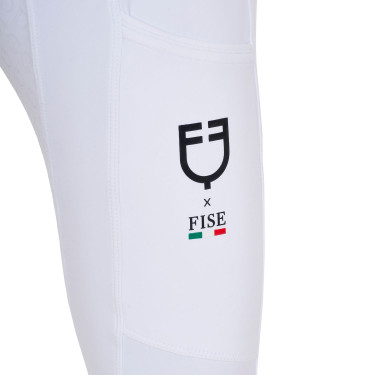 Leggings da ragazza Equestro x FISE full grip taglio slim Bianco Leggings da ragazza Equestro x FISE full grip taglio slim Bianco