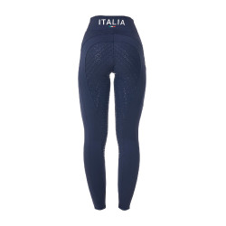 Leggings donna Equestro x FISE full grip taglio slim Blazer marine Blu marino