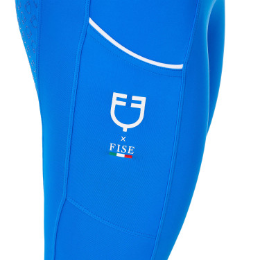 Leggings donna Equestro x FISE full grip taglio slim Blu di Savoia
