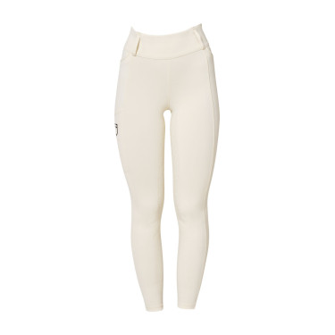 Leggings da donna Equestro a vita alta con passanti per cintura Macadamia / verde oliva