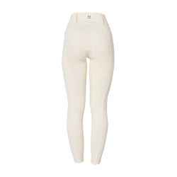 Leggings da donna Equestro a vita alta con passanti per cintura Bianco antico Beige