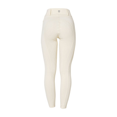 Leggings da donna Equestro a vita alta con passanti per cintura Bianco antico Beige
