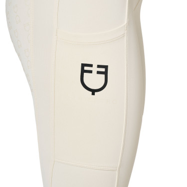 Leggings da donna Equestro a vita alta con passanti per cintura Bianco antico Beige
