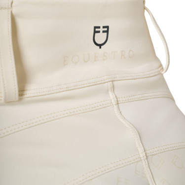 Leggings da donna Equestro a vita alta con passanti per cintura Bianco antico Beige