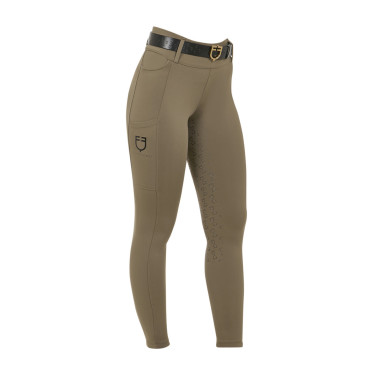 Leggings da donna Equestro a vita alta con passanti per cintura Noce Marrone