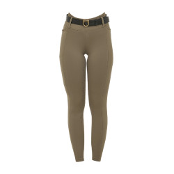 Leggings da donna Equestro a vita alta con passanti per cintura Noce Marrone