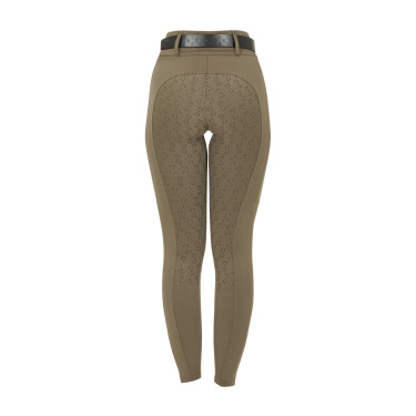 Leggings da donna Equestro a vita alta con passanti per cintura Noce Marrone