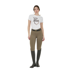 Leggings da donna Equestro a vita alta con passanti per cintura Noce Marrone
