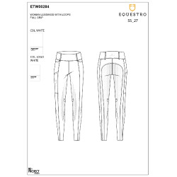 Leggings da donna Equestro a vita alta con passanti per cintura Bianco