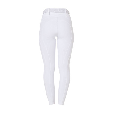 Leggings da donna Equestro a vita alta con passanti per cintura Bianco