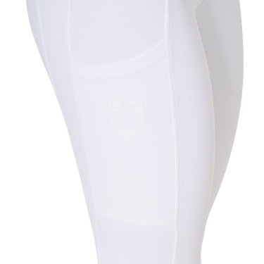 Leggings da donna Equestro a vita alta con passanti per cintura Bianco
