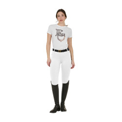 Leggings da donna Equestro a vita alta con passanti per cintura Bianco