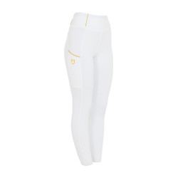 Leggings da donna Equestro leggeri a taglio slim Bianco Leggings da donna Equestro leggeri a taglio slim Bianco