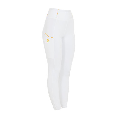 Leggings da donna Equestro leggeri a taglio slim Bianco Leggings da donna Equestro leggeri a taglio slim Bianco