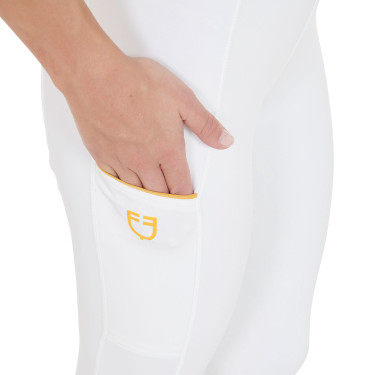 Leggings da donna Equestro leggeri a taglio slim Bianco Leggings da donna Equestro leggeri a taglio slim Bianco