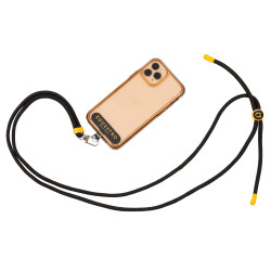 Laccetto regolabile Equestro per telefono cellulare Nero / giallo