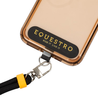 Laccetto regolabile Equestro per telefono cellulare Nero / giallo