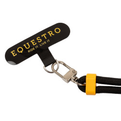 Laccetto regolabile Equestro per telefono cellulare Nero / giallo