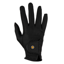 Guanti unisex Equestro imbottiti in pelle sintetica con chiusura a strappo Nero