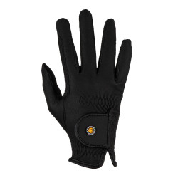 Guanti unisex Equestro in pelle sintetica con chiusura a strappo Nero Guanti unisex Equestro in pelle sintetica con chiusura a strappo Nero
