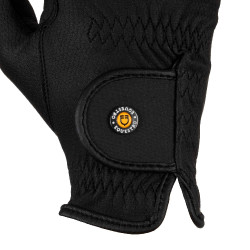 Guanti unisex Equestro in pelle sintetica con chiusura a strappo Nero Guanti unisex Equestro in pelle sintetica con chiusura a strappo Nero