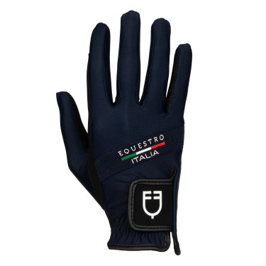 Guanti in tessuto tecnico Equestro X FISE Blazer marine Blu marino