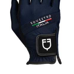 Guanti in tessuto tecnico Equestro X FISE Blazer marine Blu marino