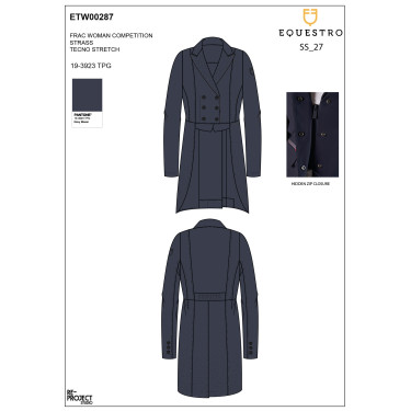 Frac da donna Equestro in tessuto tecnico con strass Blazer marine Blu marino