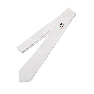 Cravatta da concorso Equestro x FISE con logo ricamato Bianco Cravatta da concorso Equestro x FISE con logo ricamato Bianco