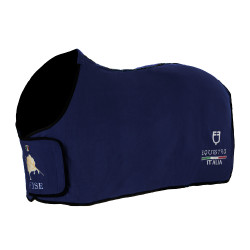 Coperta in pile Equestro x FISE con chiusura frontale Blu di Savoia