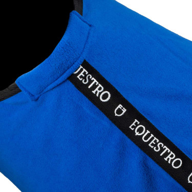 Coperta in pile Equestro x FISE con chiusura frontale Blu di Savoia