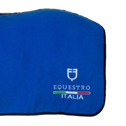 Coperta in pile Equestro x FISE con chiusura frontale Blu di Savoia