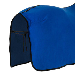 Coperta in pile Equestro x FISE con chiusura frontale Blu di Savoia