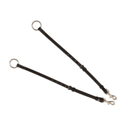 Pettorale Equestro in pelle con impunture decorative con martingala rimovibile Marrone scuro