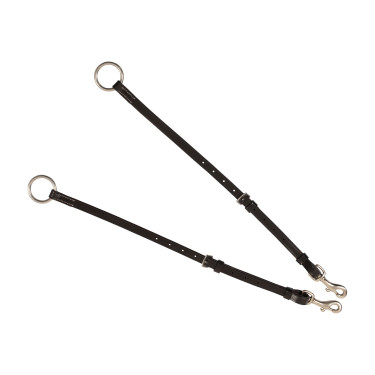 Pettorale Equestro in pelle con impunture decorative con martingala rimovibile Marrone scuro